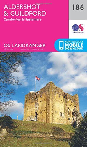 Aldershot & Guildford, Camberley & Haslemere (OS Landranger Map, Band 186)