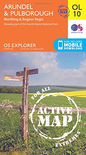 Arundel & Pulborough, Worthing & Bognor Regis (OS Explorer Map Active) von ORDNANCE SURVEY