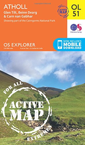 Atholl, Glen Tilt, Beinn Dearg & Carn nan Gabhar (OS Explorer Map Active)