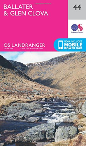 Ballater, Glen Clova (OS Landranger Map, Band 44) von ORDNANCE SURVEY