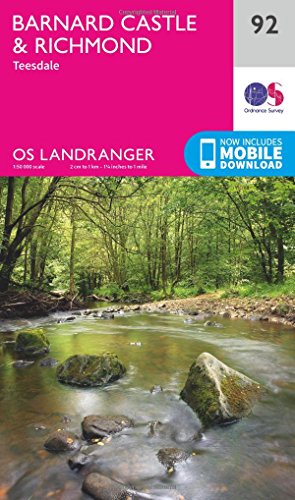 Barnard Castle & Richmond (OS Landranger Map, Band 92)
