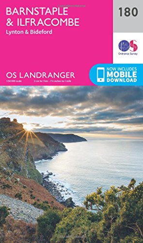 Barnstaple & Ilfracombe, Lynton & Bideford (OS Landranger Map, Band 180) von Ordnance Survey