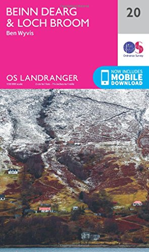 Beinn Dearg & Loch Broom, Ben Wyvis (OS Landranger Map, Band 20)