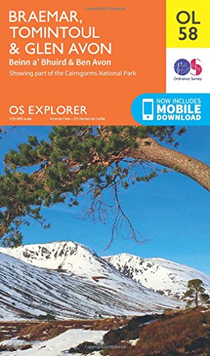 Braemar, Tomintoul & Glen Avon, Beinn a' Bhuird & Ben Avon (OS Explorer Map) von Ordnance Survey
