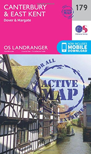 Canterbury & East Kent, Dover & Margate (OS Landranger Active Map, Band 179) von Ordnance Survey
