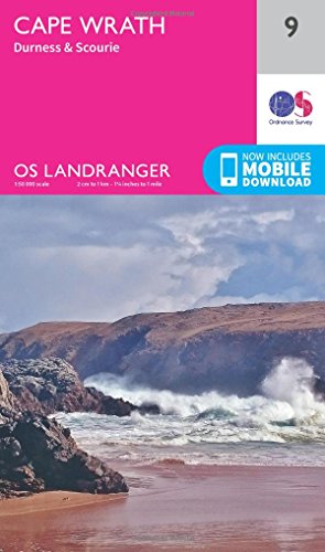 Cape Wrath, Durness & Scourie (OS Landranger Map, Band 9) von ORDNANCE SURVEY