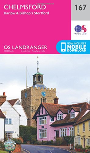 Chelmsford, Harlow & Bishop's Stortford (OS Landranger Map, Band 167)