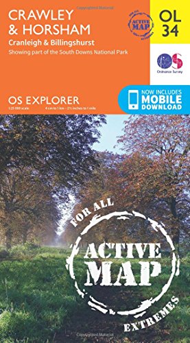 Crawley & Horsham, Cranleigh & Billingshurst (OS Explorer Map Active)