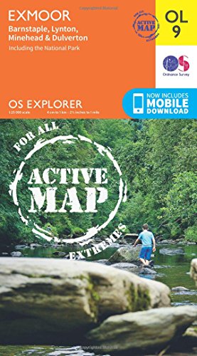 Exmoor, Barnstaple, Lynton, Minehead & Dulverton (OS Explorer Map Active) von Ordnance Survey