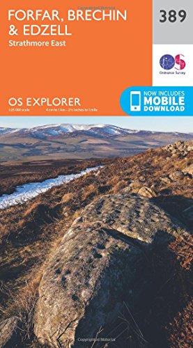 Forfar, Brechin and Edzell (OS Explorer Map, Band 389) von Ordnance Survey