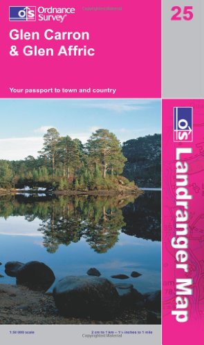Glen Carron and Glen Affric (OS Landranger Map)