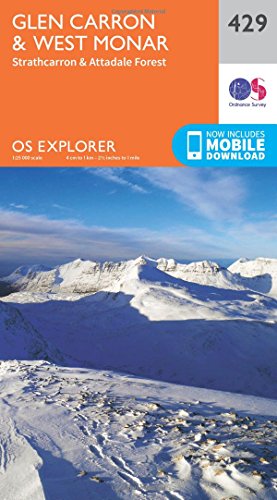 Glen Carron and West Monar (OS Explorer Map, Band 429) von ORDNANCE SURVEY