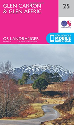 Glen Carron & Glen Affric (OS Landranger Map, Band 25) von Ordnance Survey