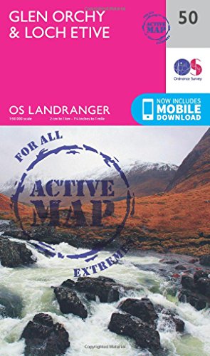 Glen Orchy & Loch Etive (OS Landranger Active Map, Band 50)