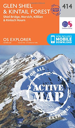 Glen Shiel and Kintail Forest (OS Explorer Active Map, Band 414) von Ordnance Survey