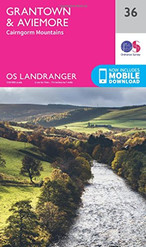 Grantown, Aviemore & Cairngorm Mountains (OS Landranger Map, Band 36) von ORDNANCE SURVEY