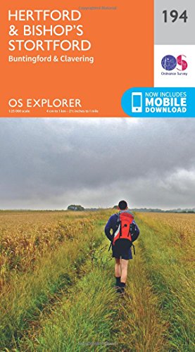 Hertford and Bishop's Stortford (OS Explorer Map, Band 194)