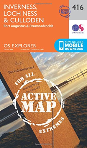 Inverness, Loch Ness and Culloden (OS Explorer Active Map, Band 416) von Ordnance Survey