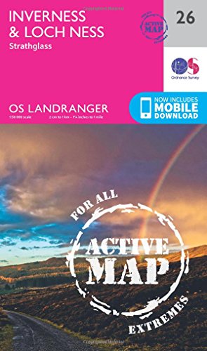 Inverness & Loch Ness, Strathglass (OS Landranger Active Map, Band 26)