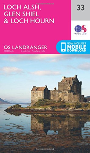 Loch Alsh, Glen Shiel & Loch Hourn (OS Landranger Map, Band 33) von ORDNANCE SURVEY