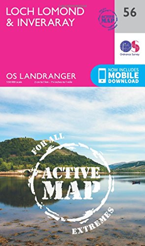 Loch Lomond & Inveraray (OS Landranger Active Map, Band 56)