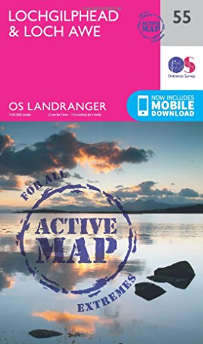 Lochgilphead & Loch Awe (OS Landranger Active Map, Band 55) von Ordnance Survey