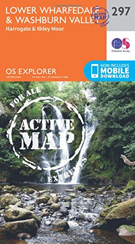 Lower Wharfedale and Washburn Valley (OS Explorer Active Map, Band 297) von Ordnance Survey