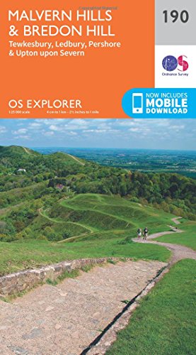 Malvern Hills and Bredon Hill (OS Explorer Map, Band 190)