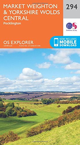 Market Weighton and Yorkshire Wolds Central 1 : 25 000 (OS Explorer Active Map, Band 294) von ORDNANCE SURVEY