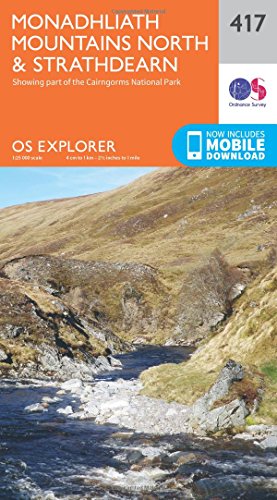 Monadhliath Mountains North and Strathdearn (OS Explorer Map, Band 417) von Ordnance Survey