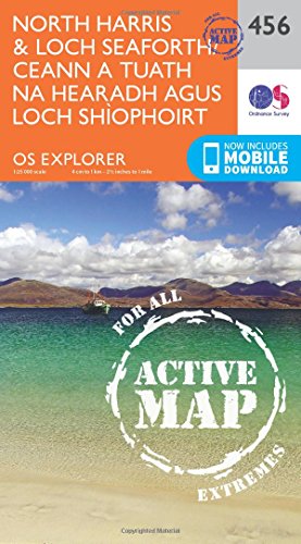 North Harris and Loch Seaforth/Ceann a Tuath Na Hearadh Agus Loch Shiphoirt (OS Explorer Active Map, Band 456)