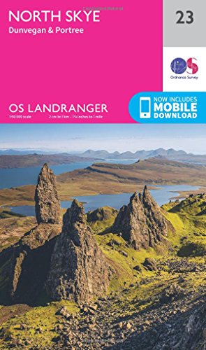 North Skye, Dunvegan & Portree (OS Landranger Map, Band 23) von Ordnance Survey
