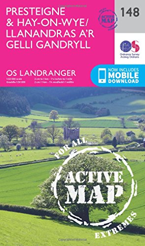 Presteigne & Hay-on-Wye / Llanandras A'r Gelli Gandryll (OS Landranger Active Map, Band 148) von ORDNANCE SURVEY