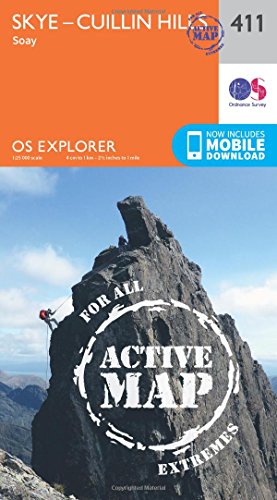 Skye - Cuillin Hills - Soay (OS Explorer Active Map, Band 411)