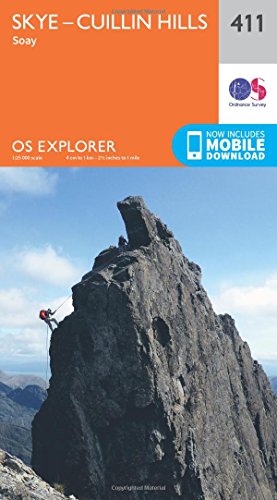 Skye - Cuillin Hills - Soay (OS Explorer Map, Band 411)