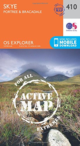 Skye - Portree and Bracadale (OS Explorer Active Map, Band 410) von ORDNANCE SURVEY