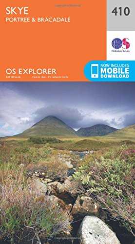 Skye - Portree and Bracadale (OS Explorer Map, Band 410) von ORDNANCE SURVEY