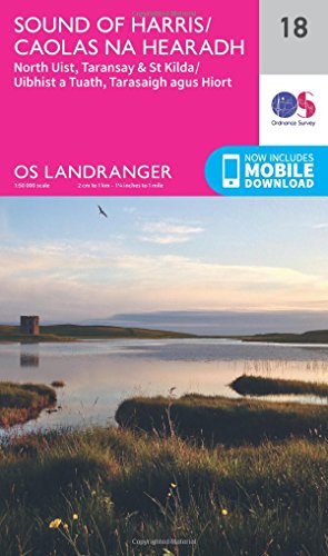 Sound of Harris, North Uist, Taransay & St Kilda (OS Landranger Map, Band 18) von ORDNANCE SURVEY