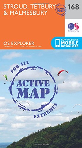 Stroud, Tetbury and Malmesbury (OS Explorer Active Map, Band 168)