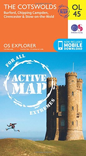 The Cotswolds, Burford, Chipping Campden, Cirencester & Stow-on-the Wold (OS Explorer Map Active) von ORDNANCE SURVEY