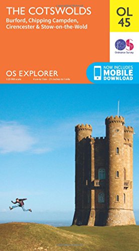 The Cotswolds, Burford, Chipping Campden, Cirencester & Stow-on-the Wold (OS Explorer Map)