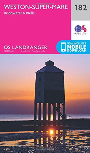 Weston-Super-Mare, Bridgwater & Wells (OS Landranger Map, Band 182) von ORDNANCE SURVEY