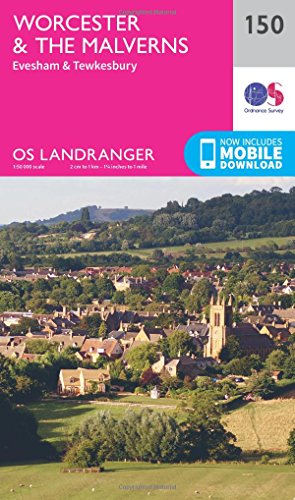 Worcester & the Malverns, Evesham & Tewkesbury (OS Landranger Map, Band 150) von Ordnance Survey