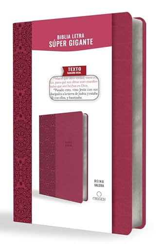 Biblia Reina Valera letra súper gigante, símil piel fucsia / Spanish Bible Reina Valera Super Giant Print, Fuchsia Leathersoft Biblia Reina Valera letra súper gigante, símil piel fucsia / Spanish Bible Reina Valera Super Giant Print, Fuchsia Leathersoft