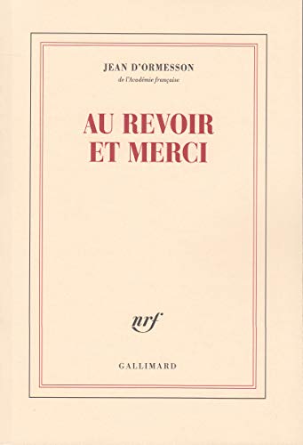 Au revoir et merci von GALLIMARD