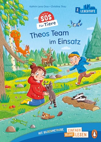 Penguin JUNIOR – Einfach selbst lesen: SOS für Tiere – Theos Team im Einsatz (Lesestufe 2): Erstlesebuch mit Silbenmethode für die 1. Klasse. 2. Lesestufe für Kinder ab 6 Jahren