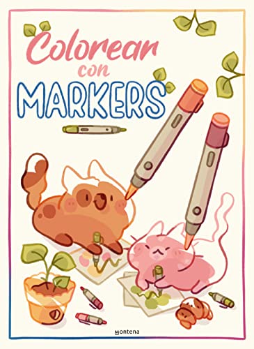 Colorear con markers: Alivia tu estrés con este relajante libro de colorear para rotuladores, lápices de color, bolígrafos de gel o acuarelas (Montena)