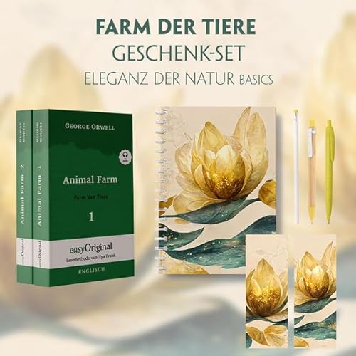 Farm der Tiere Geschenkset - 2 Teile (Buch + Audio-Online) + Eleganz der Natur Schreibset Basics: Animal Farm / Farm der Tiere - 2 Teile (Buch + ... - Lesemethode von Ilya Frank)
