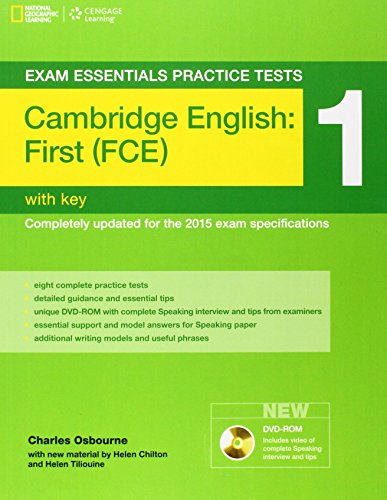 Cambridge English: First (FCE): Exam Essentials Practice Tests 1 (Helbling Languages): Cambridge First Practice Tests 1 W/Key + DVD-ROM von Cengage Learning