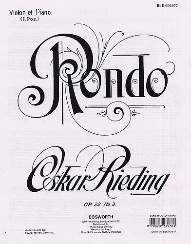 Oskar Rieding: Rondo Op. 22 No. 3. Für Violine und Klavier